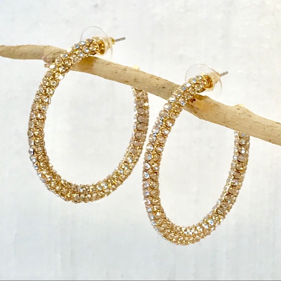 💫Zara Sparkling Rhinestone Hoops💫 - Picture 7 of 10